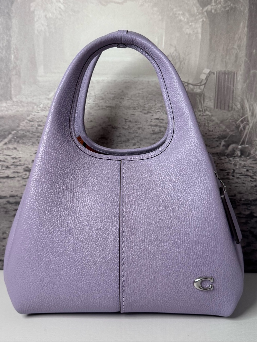 New Coach Lana 23 Shoulder Bag Pebbled Leather Soft Purple CM545